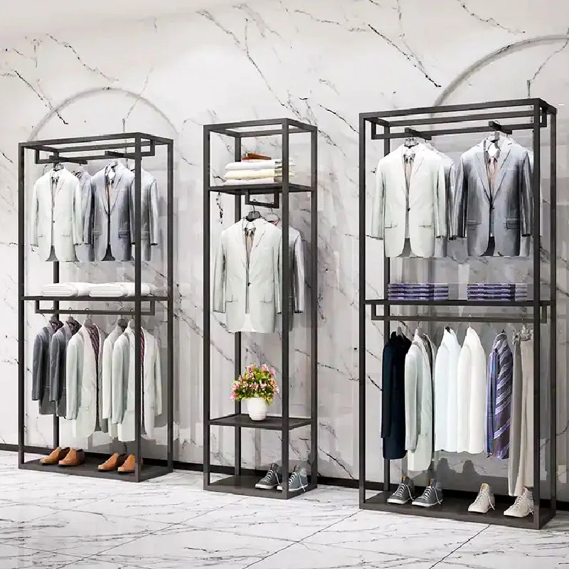 Free Standing Garment Display Rack Cubic Interior Design