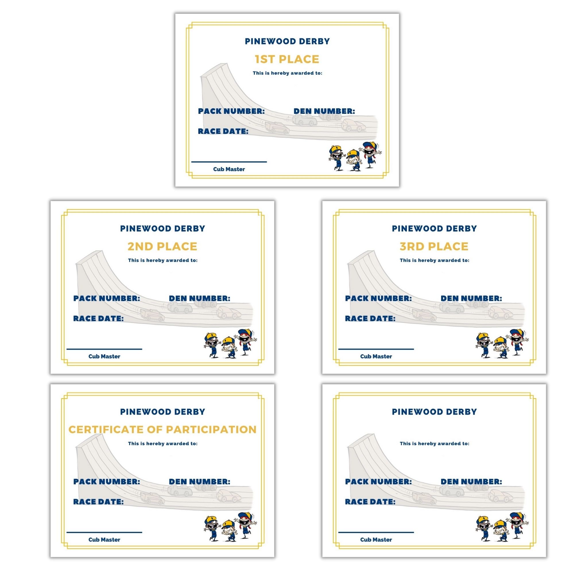 Pinewood Derby Printable Templates