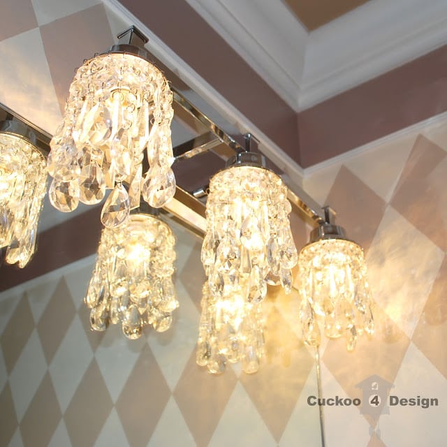 DIY crystal vanity light shades Cuckoo4Design