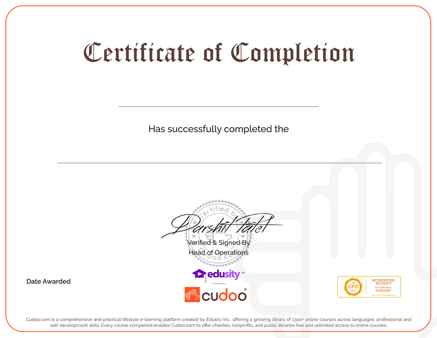 CudooCertificateASL Cudoo