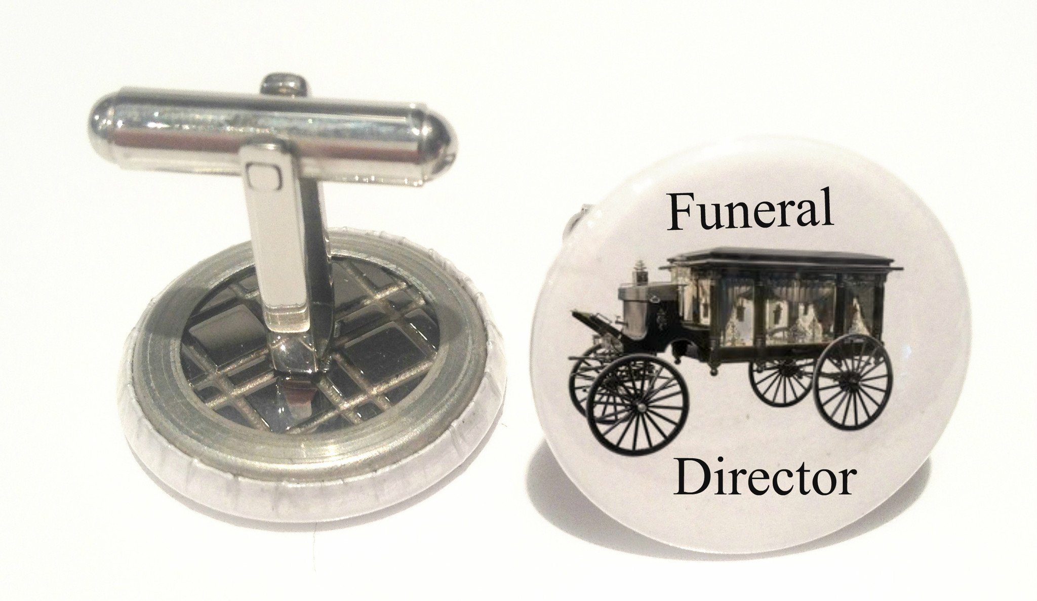Funeral Director Mens Cufflinks Links with New Velvet Pouch Cuffberts