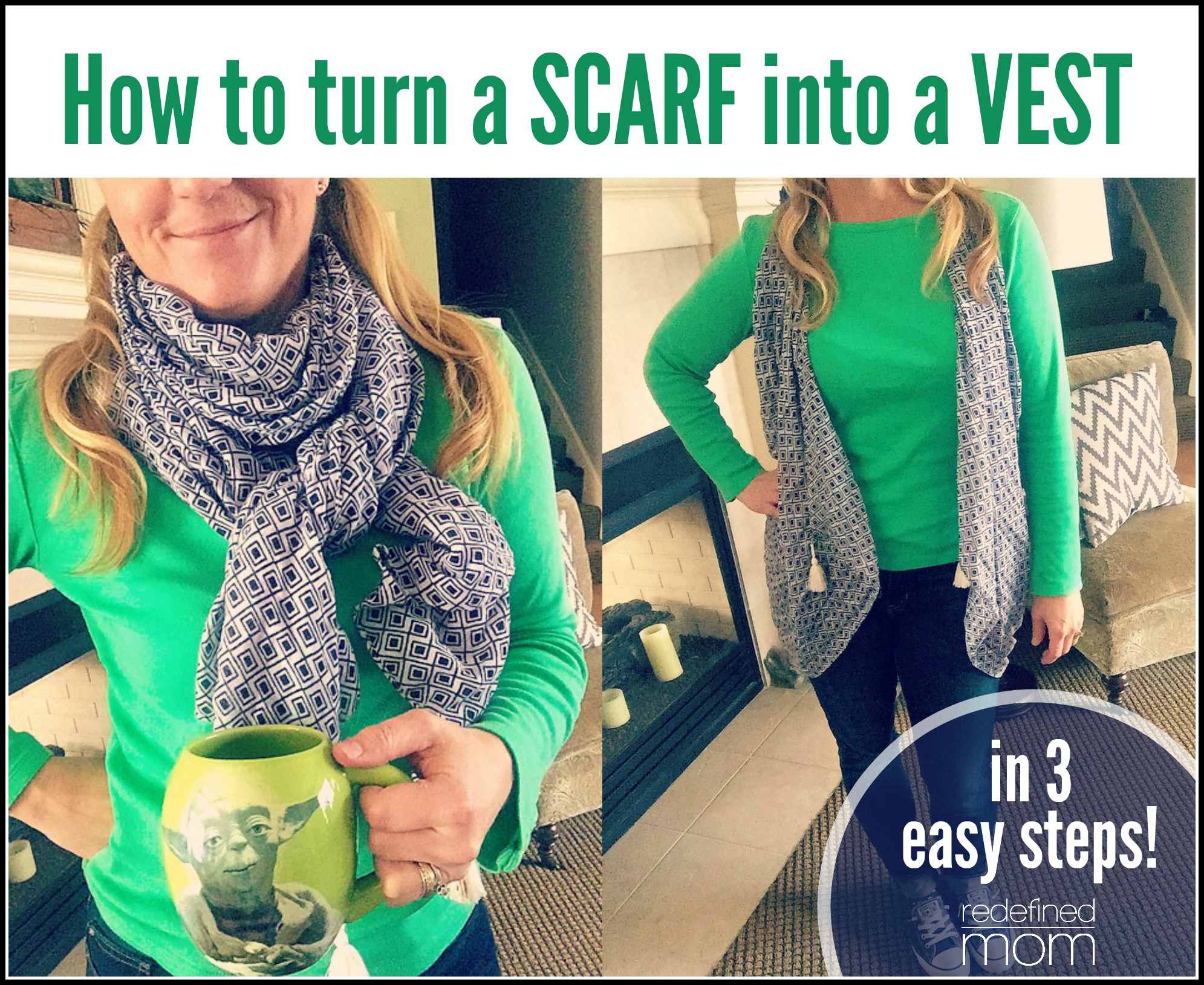 How to Turn a Scarf into a Vest in 3 Easy Steps!