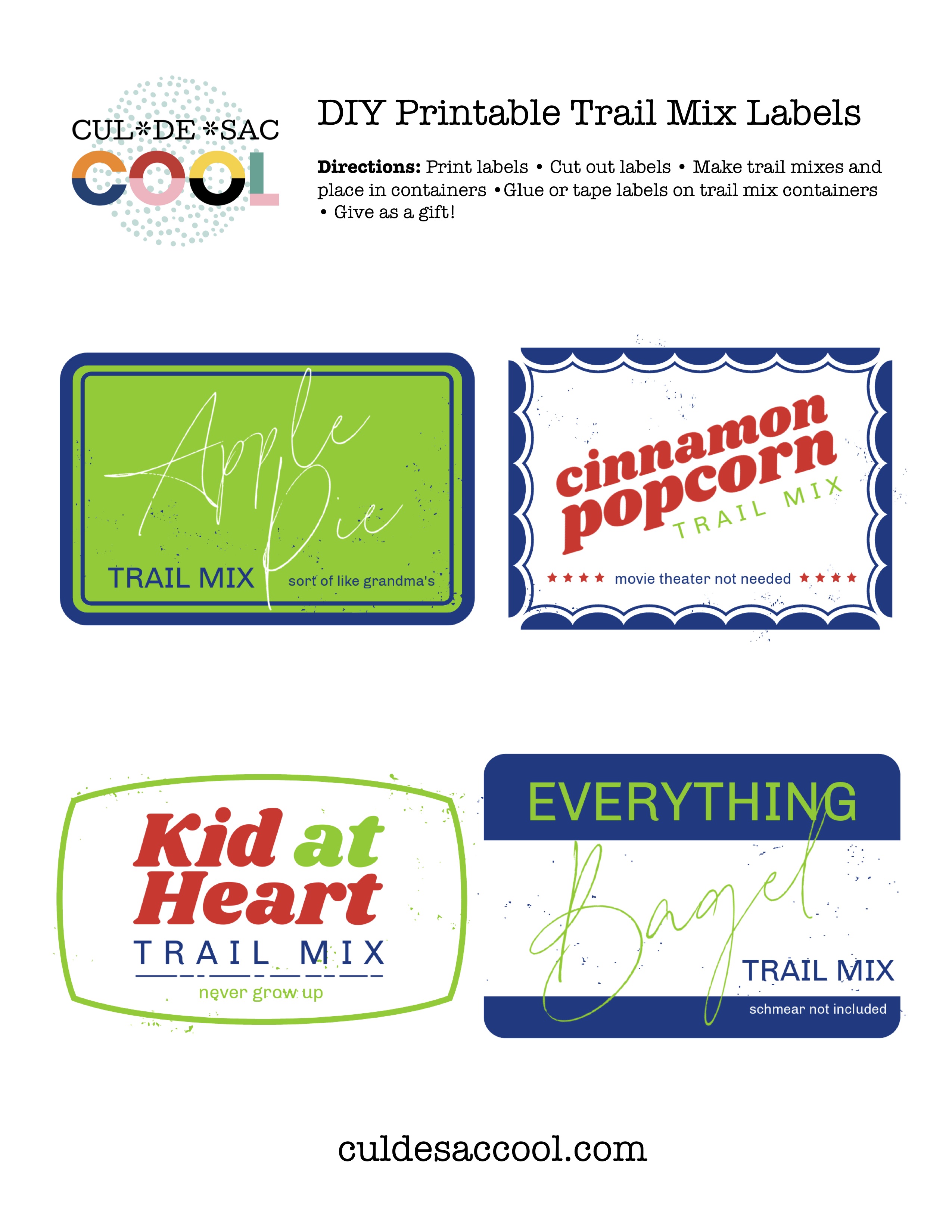 Trail Mix Printable Label