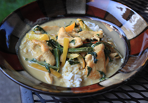 Thai Green Curry Chicken with Rice recipe