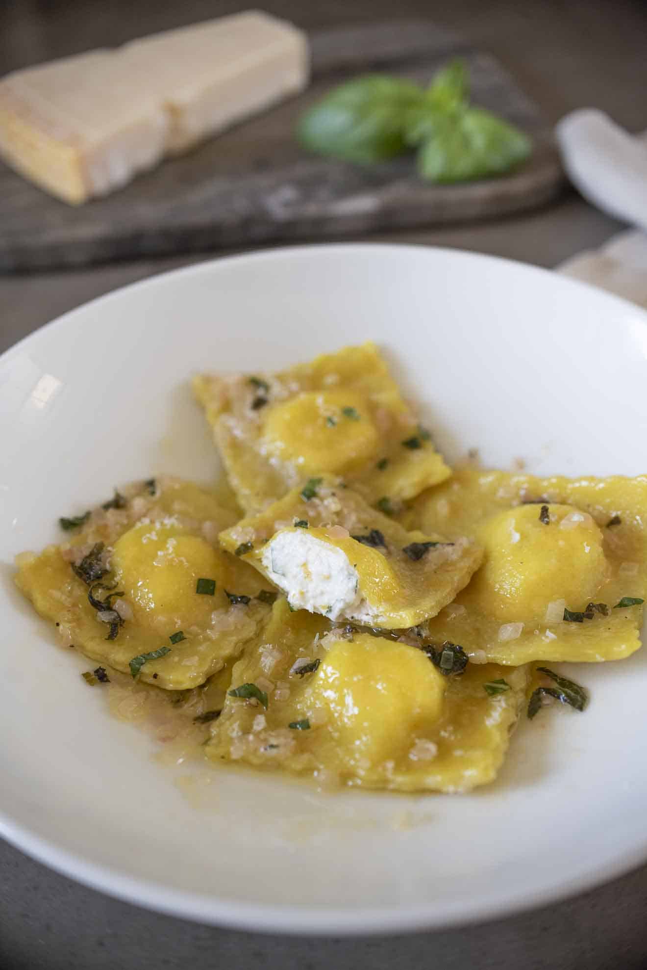 Lemon Ricotta Ravioli with Mint Butter Sauce Culinary Ginger