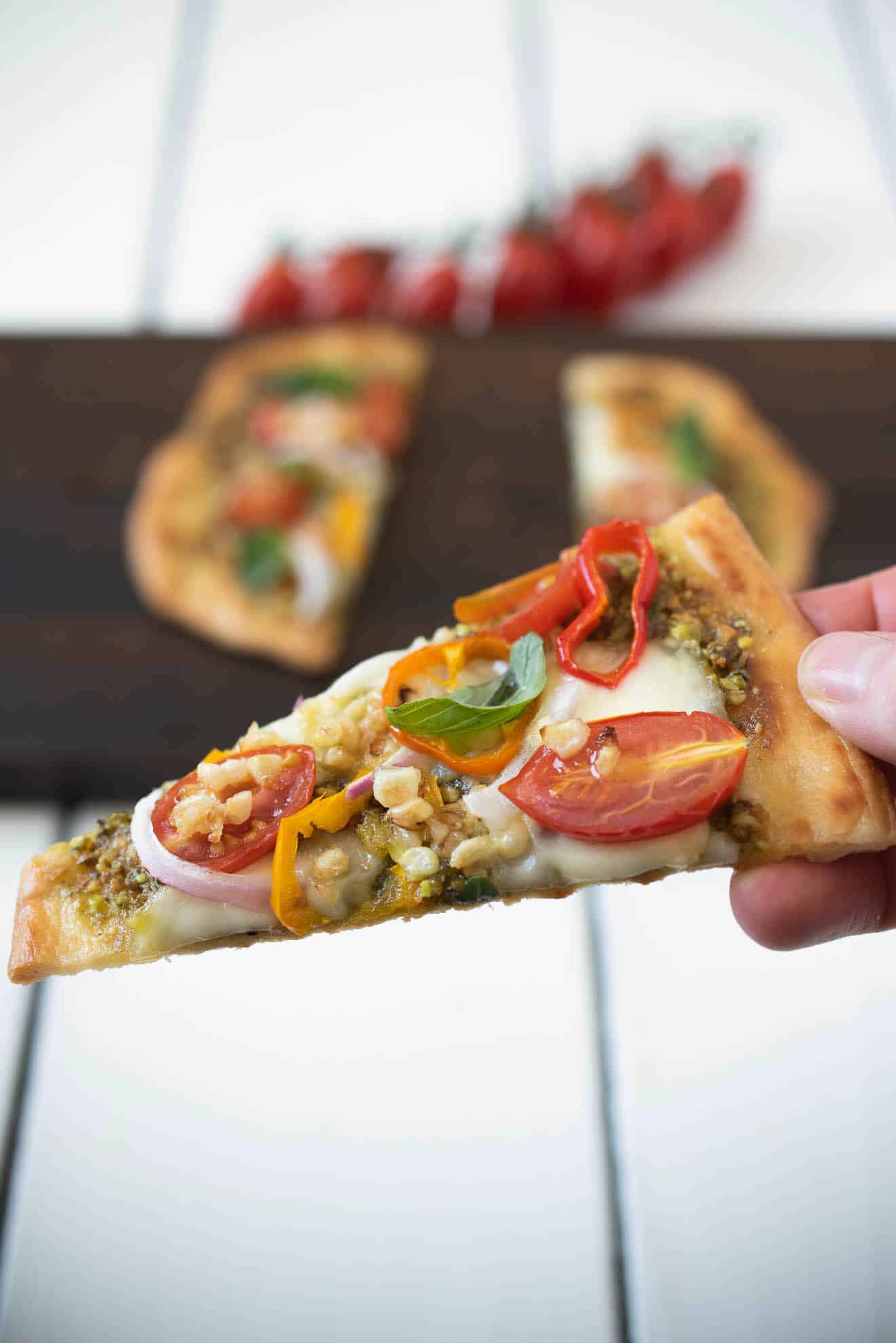 Vegetable Pesto Flatbread Pizza Culinary Ginger