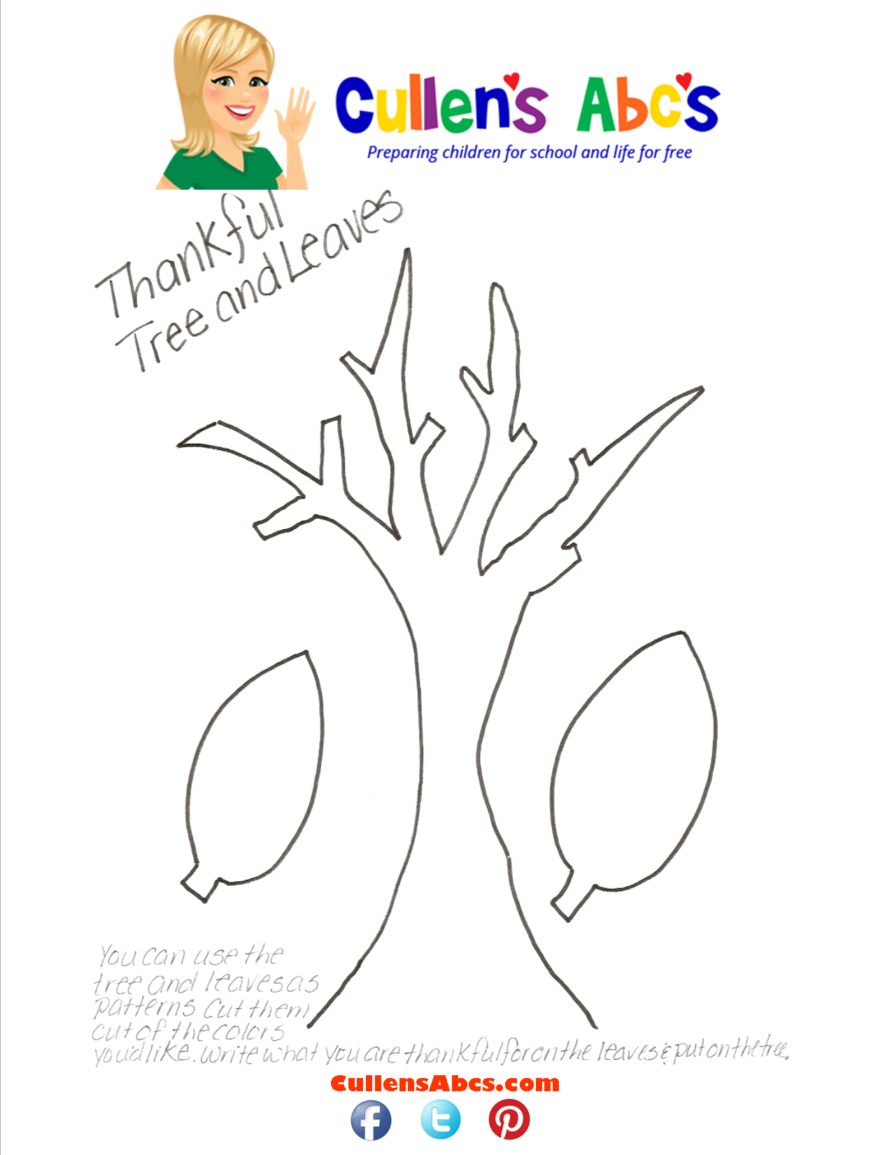 Leaf Template : I am thankful for.... Thanksgiving preschool.
