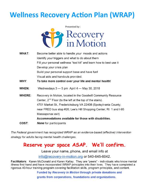 Wellness Recovery Action Plan (WRAP) Culpeper Overdose Awareness