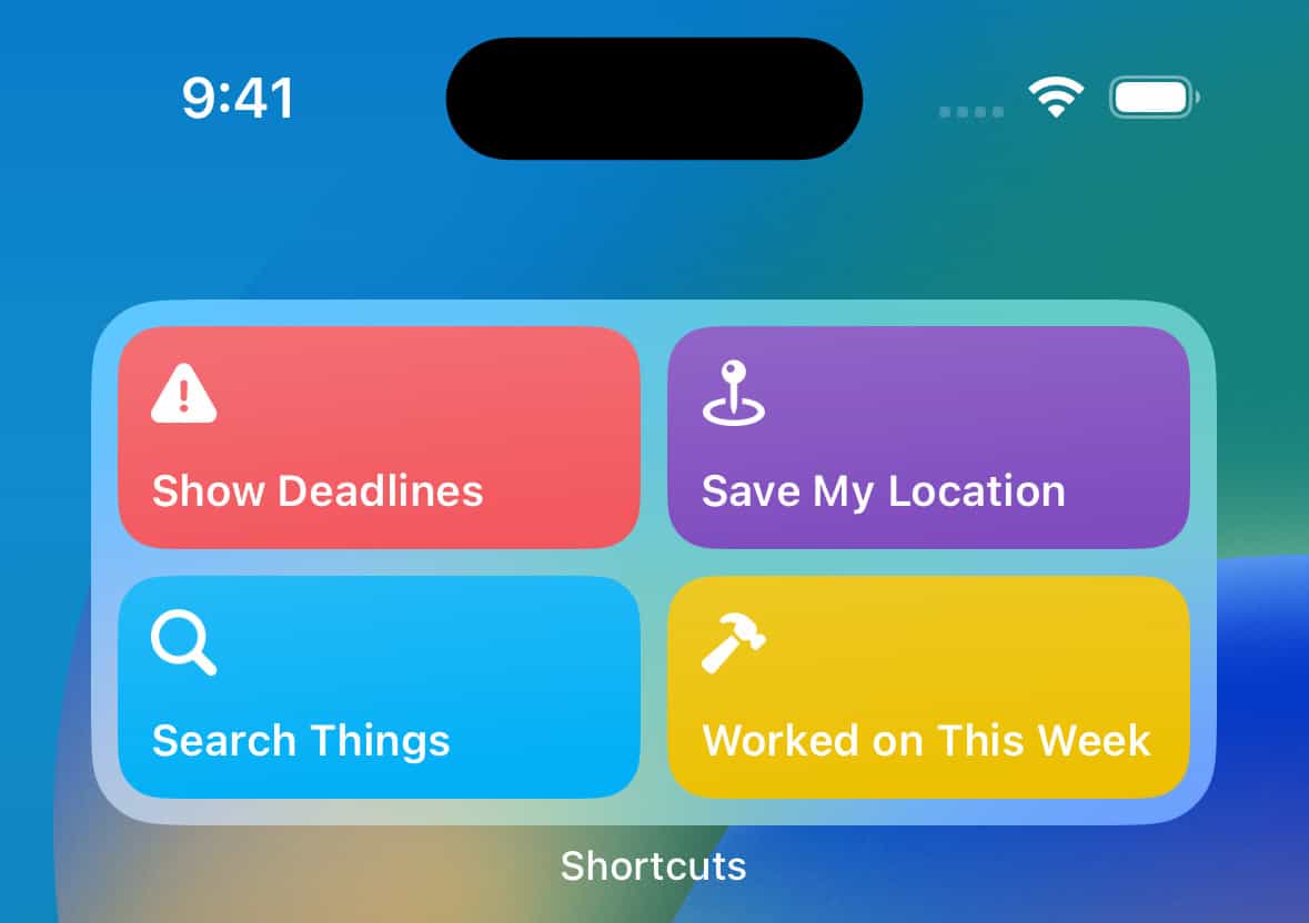 Using Apple Shortcuts Things Support