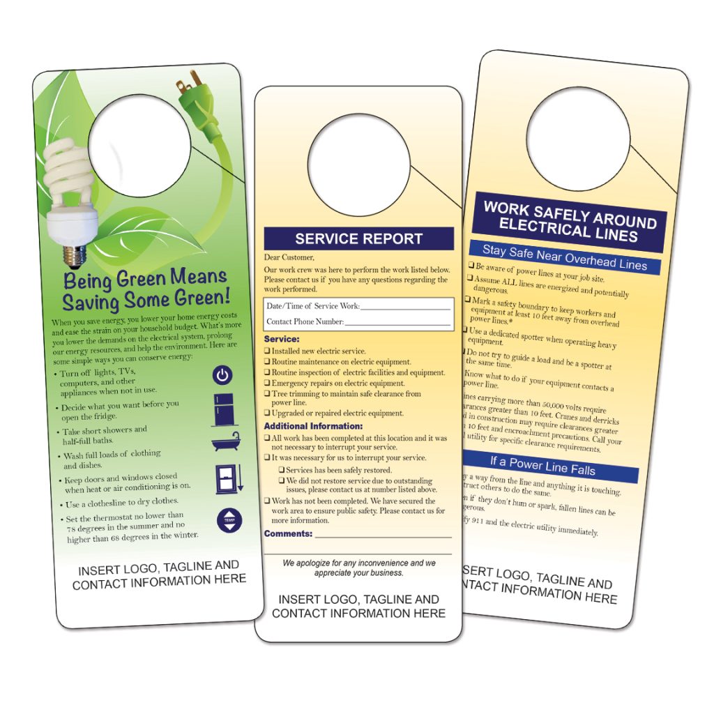 Electric Utility Door Hanger Culver Company