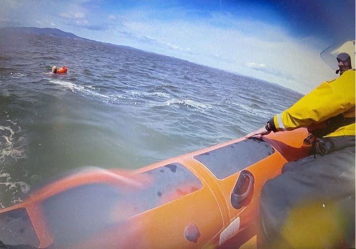 Silloth RNLI escorts sea swimmer from Scotland