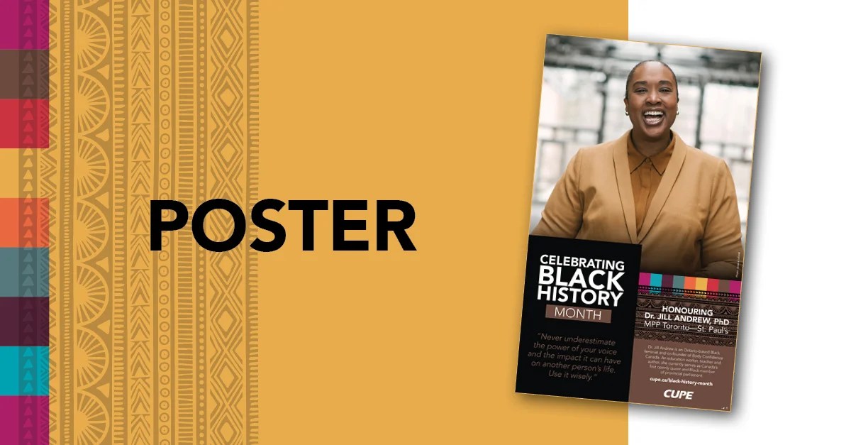 Black History Month 2023 poster Canadian Union of Public Employees