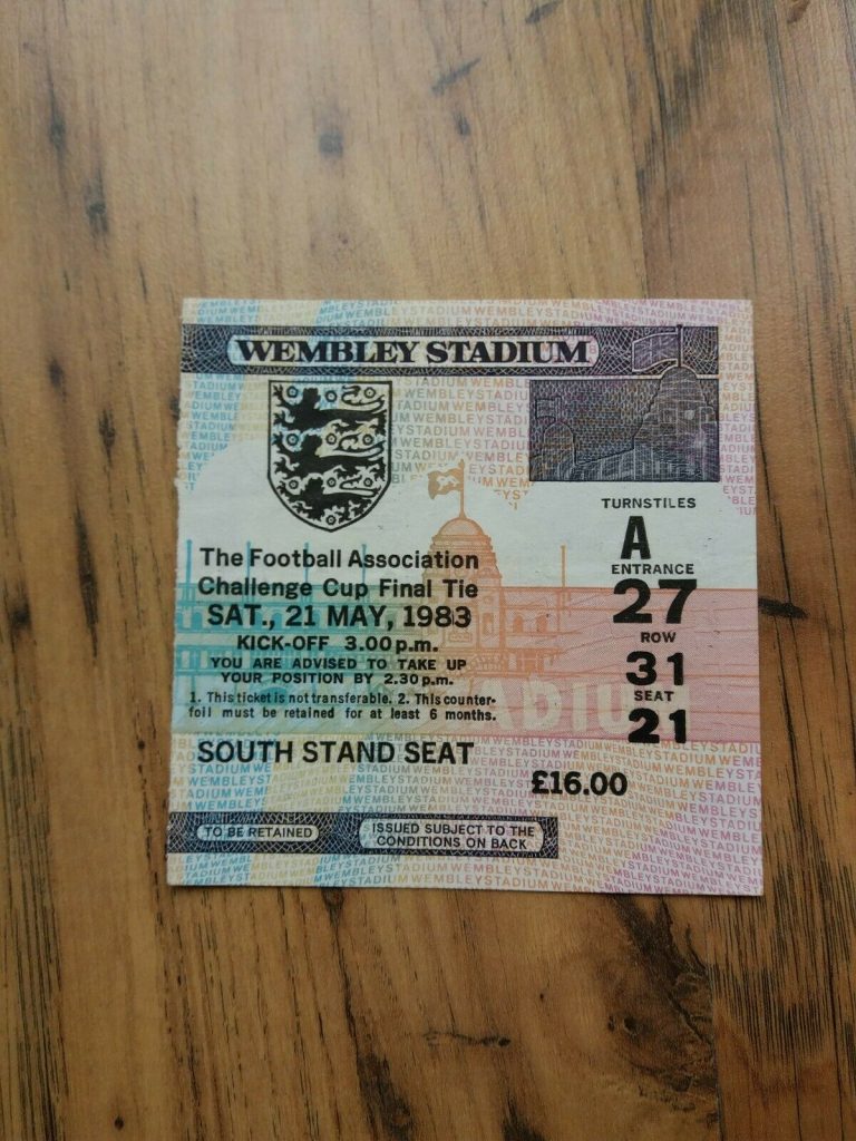 1983 FA Cup Final Programme & Ticket Brighton & Hove Albion vs Man