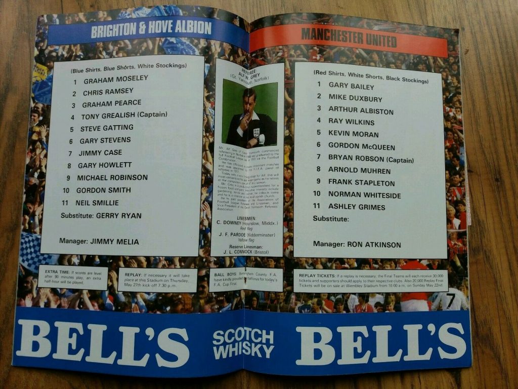 1983 FA Cup Final Programme & Ticket Brighton & Hove Albion vs Man