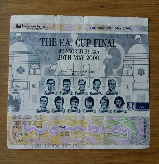 2000 FA Cup Final Programme & Ticket Chelsea vs Aston Villa Cup