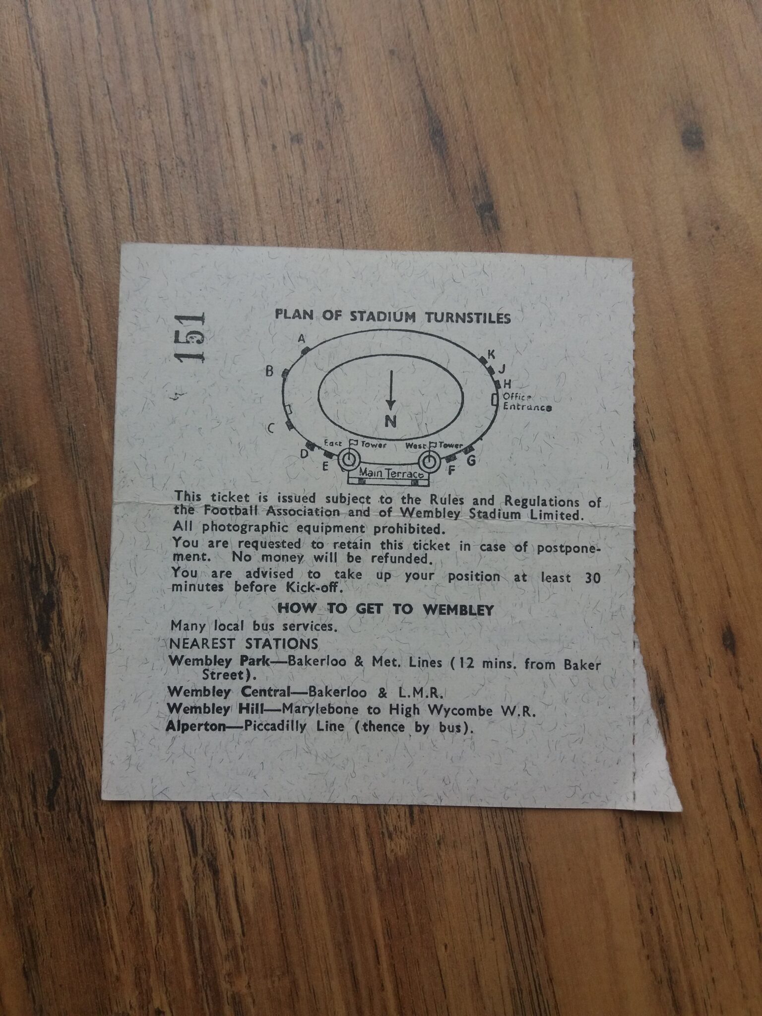 1966 World Cup Semi Final Ticket England vs Portugal Cup Final