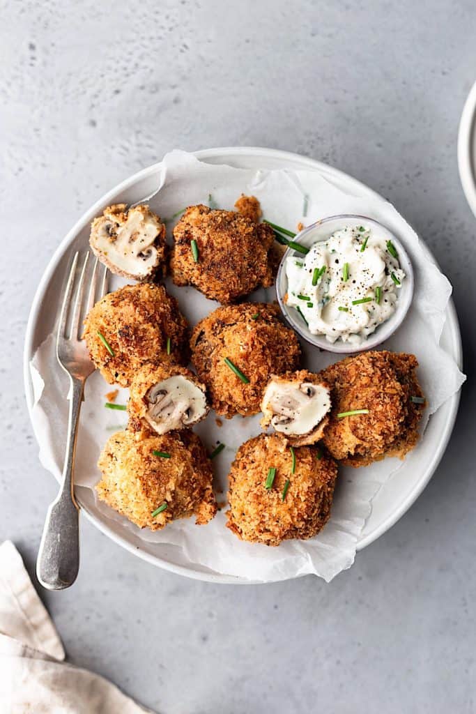 Crispy Garlic Breaded Mushrooms Cupful of Kale
