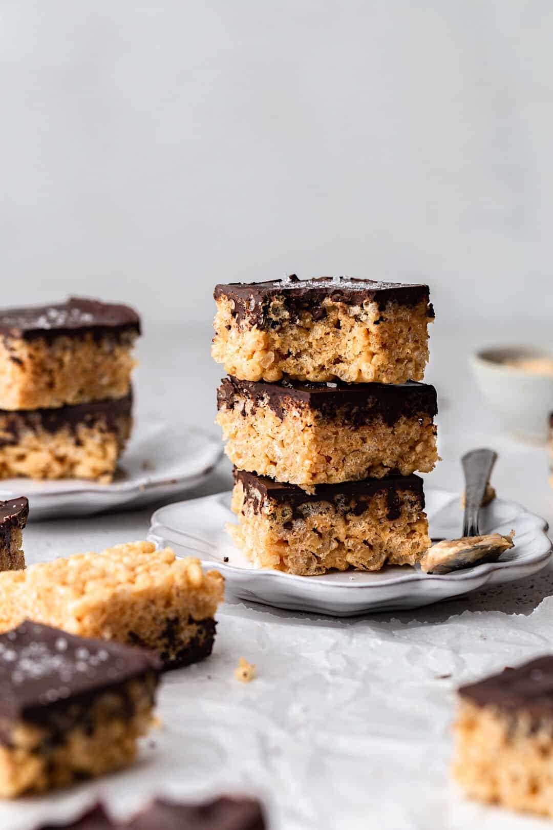 Peanut Butter and Chocolate Rice Crispy Bars Cupful of Kale
