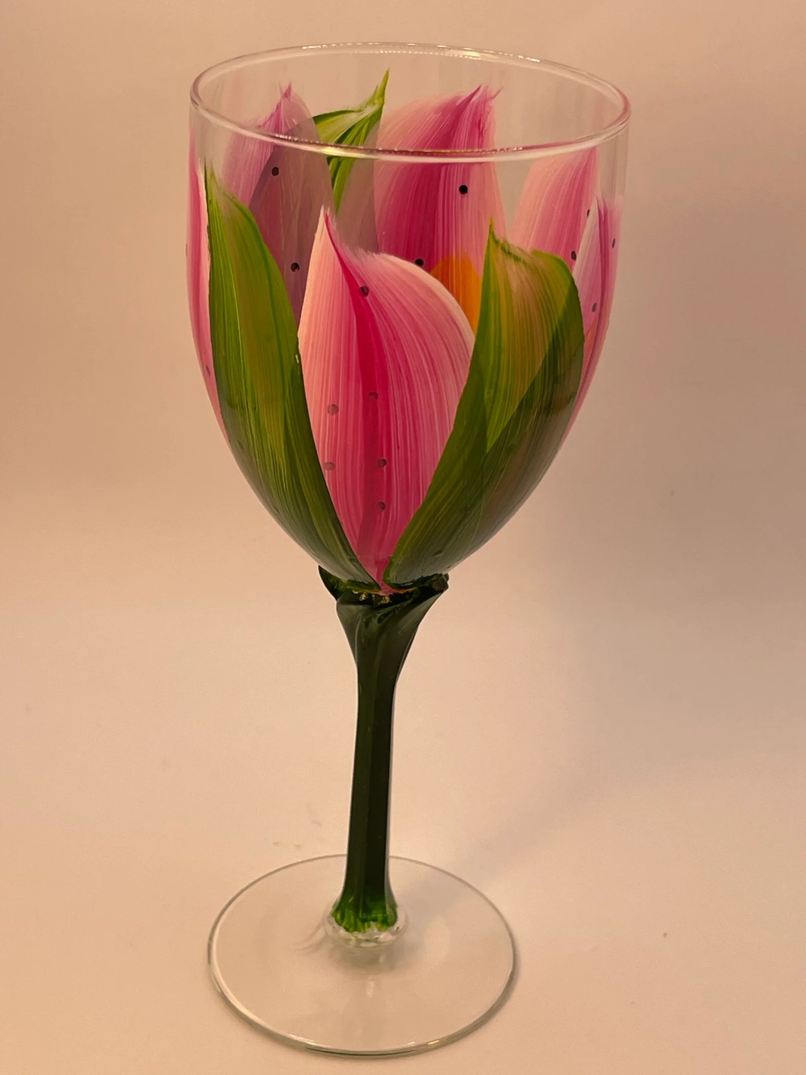 Pink Flower Wine Glass CupofMood