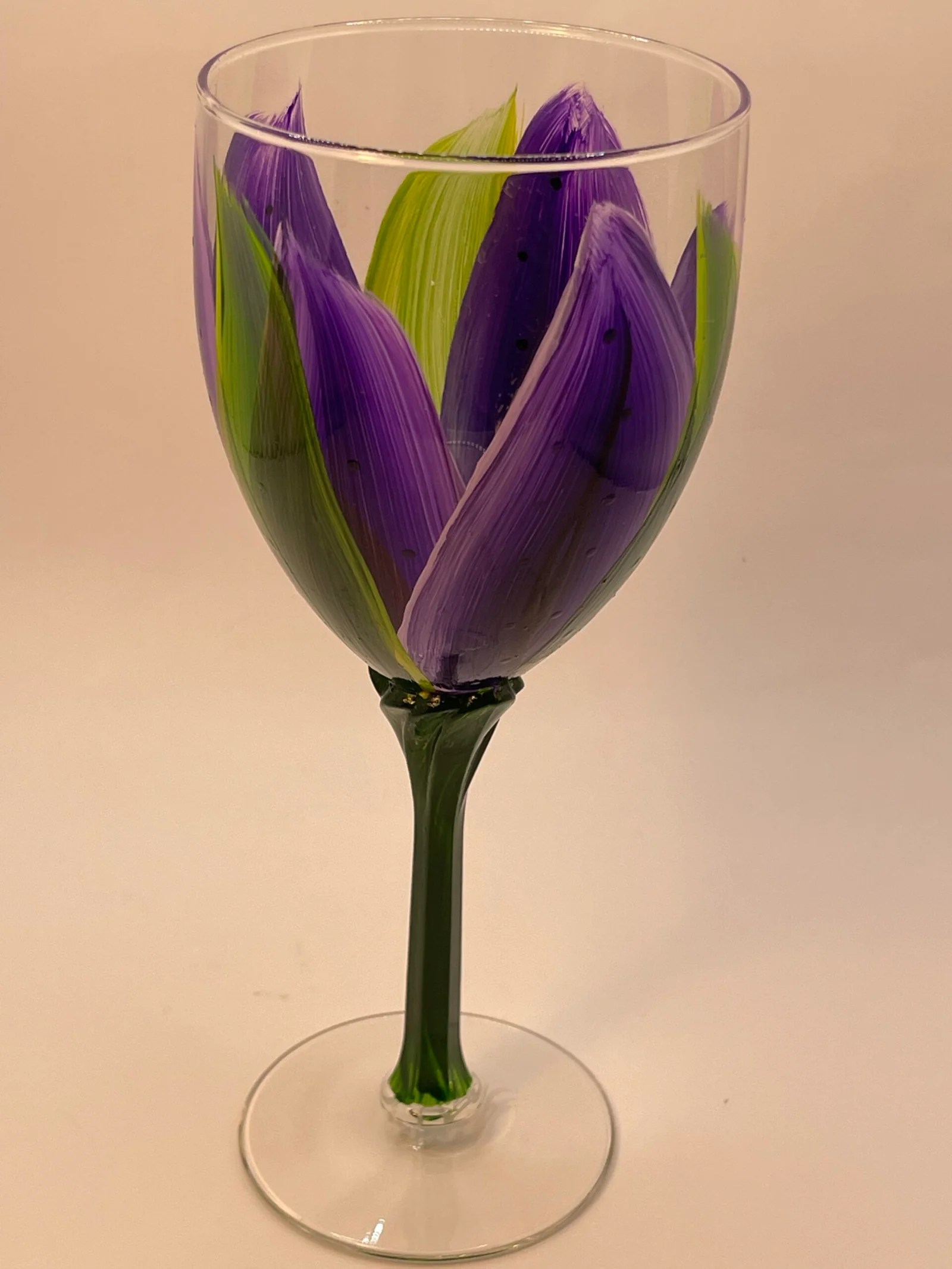 Purple Flower Wine Glass CupofMood