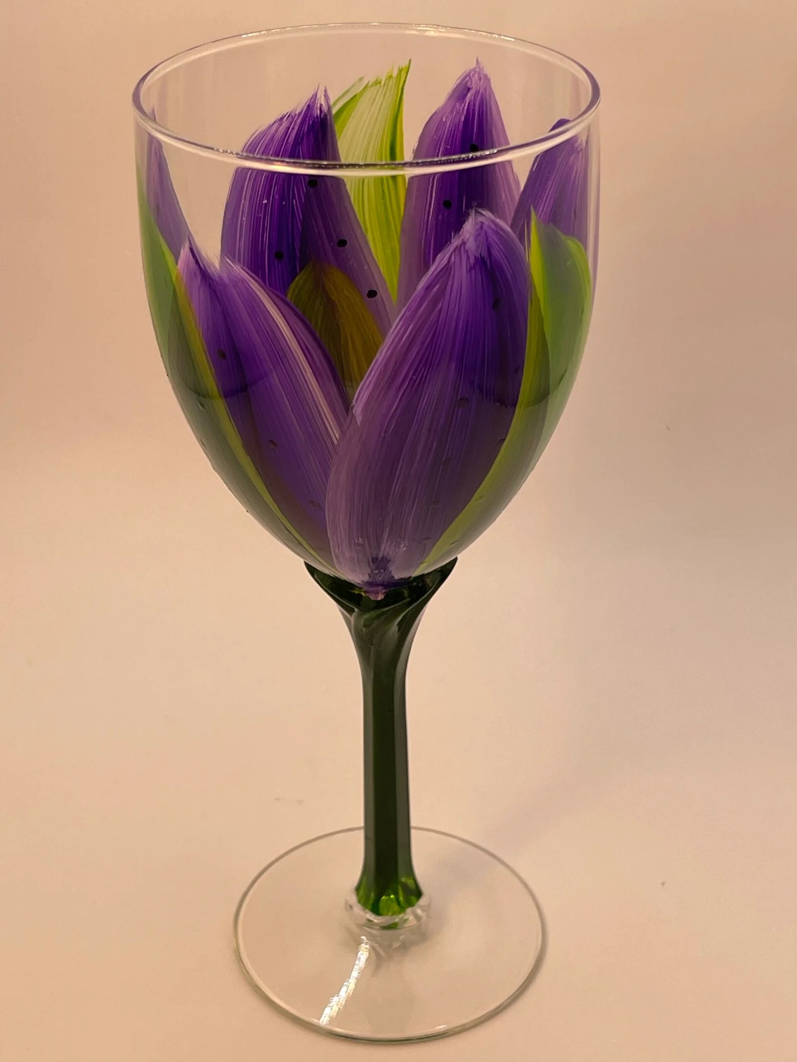 Purple Flower Wine Glass CupofMood