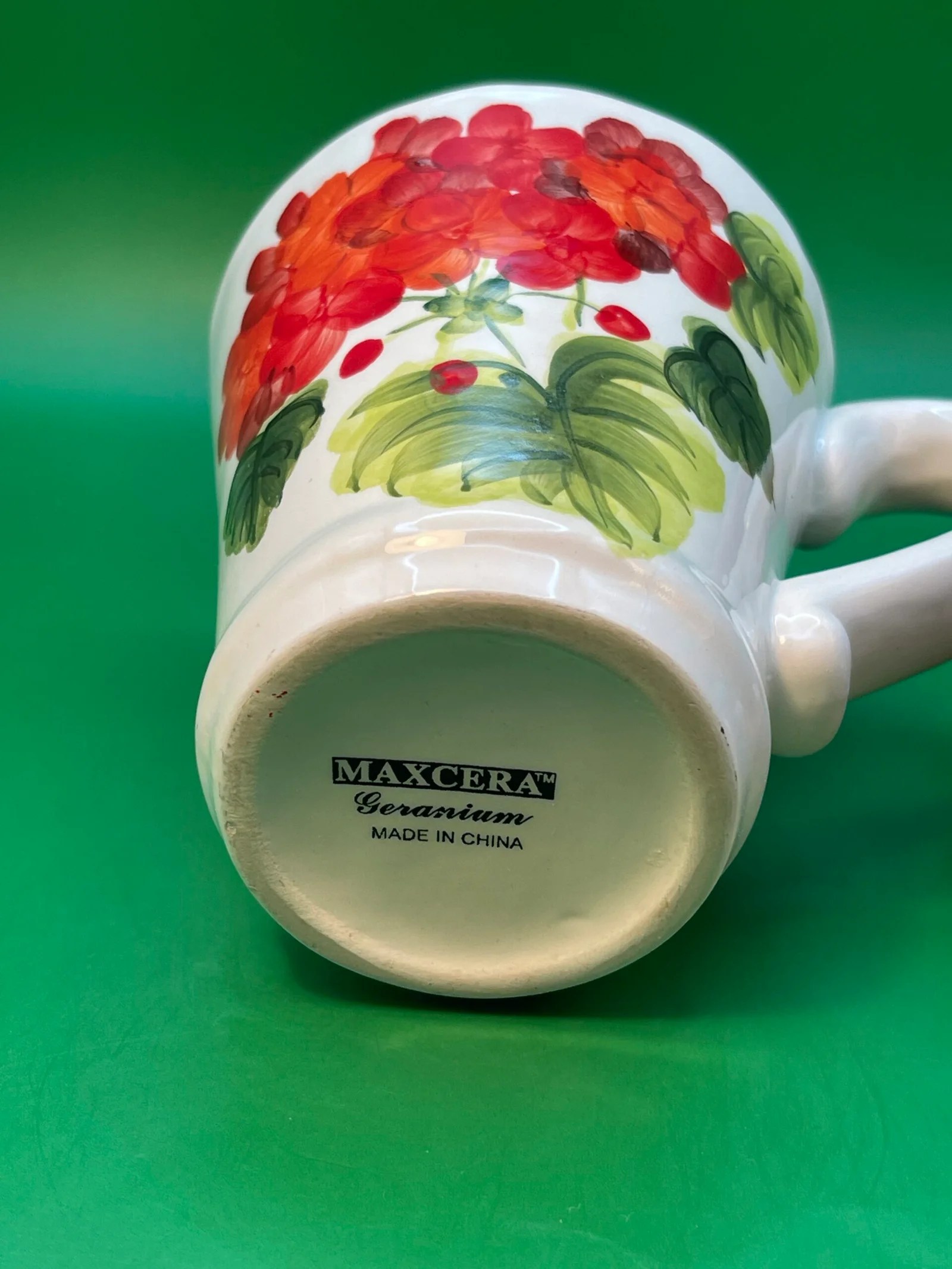 HandPainted Maxcera Geranium Mug CupofMood