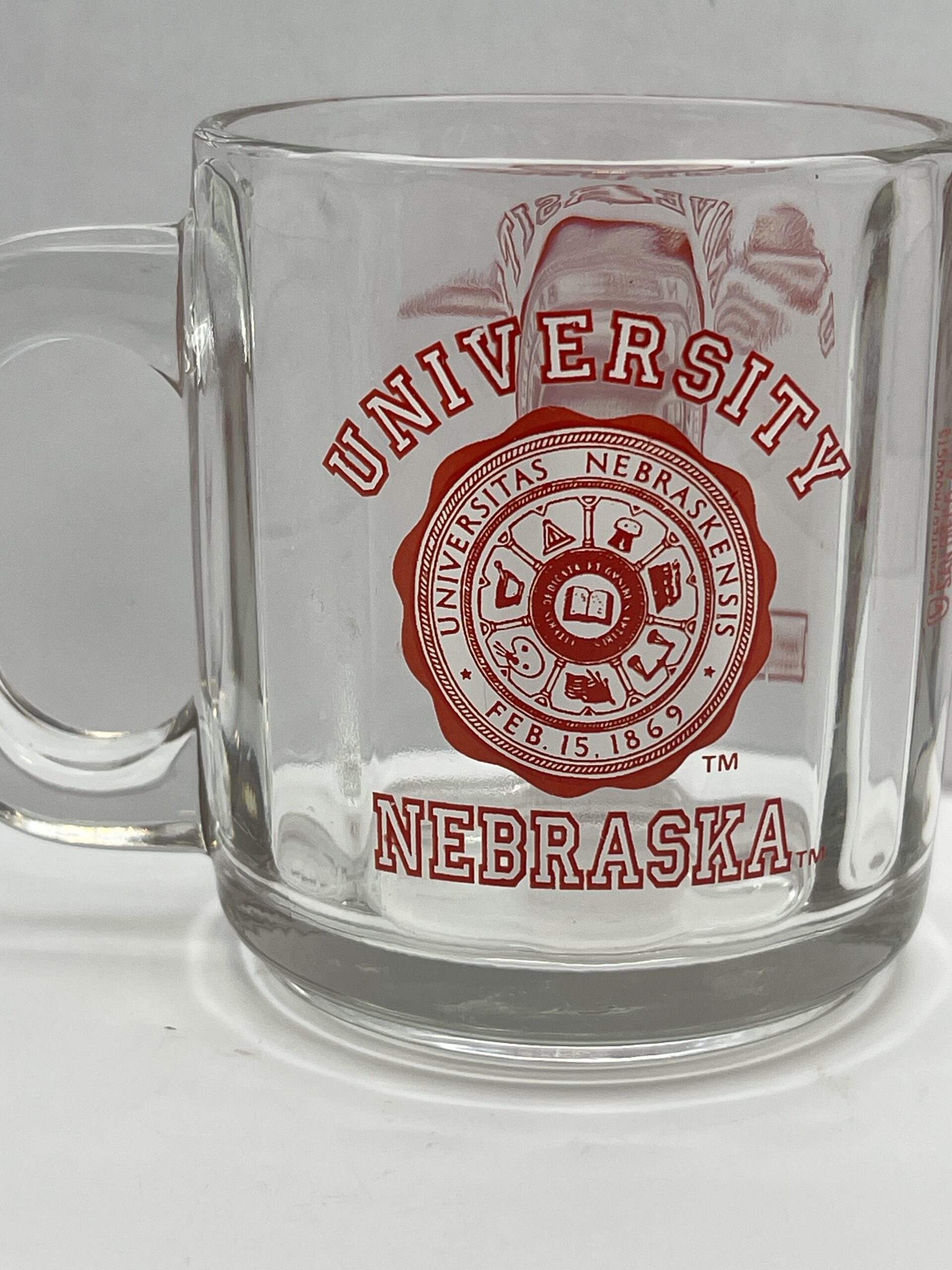 Vintage University Of Nebraska Glass Mug Cupofmood