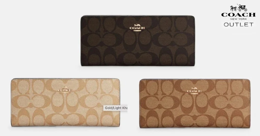 COACH Slim Wallet In Signature Canvas a solamente 79.80 (Reg. 228