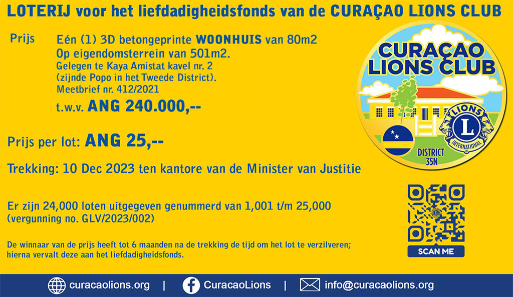 House Raffle 2023 Curaçao Lions Club