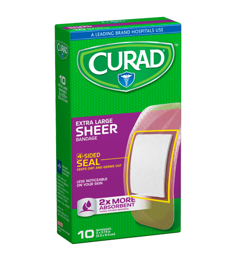 Sheer Strip Bandages, .75" x 3", 80 count Curad Bandages Official Site