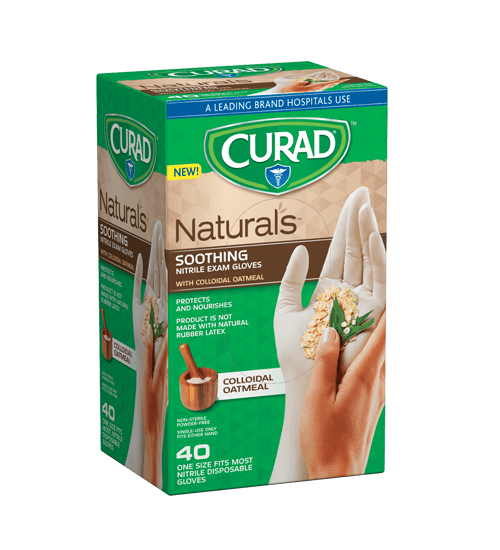 Durable Nitrile Exam Gloves, One Size Fits Most, 100 count Curad