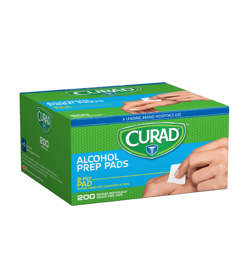 Alcohol Prep Pads, Medium 2 Ply, 200 count Curad Bandages Official Site