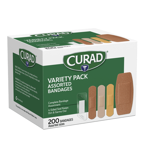 Bandage Variety Pack, Assorted Sizes, 200 count Curad Bandages