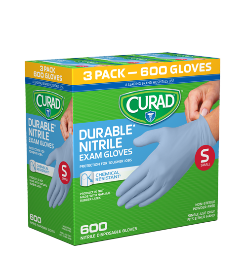 Durable Nitrile Exam Gloves Small 600 Count Curad Bandages