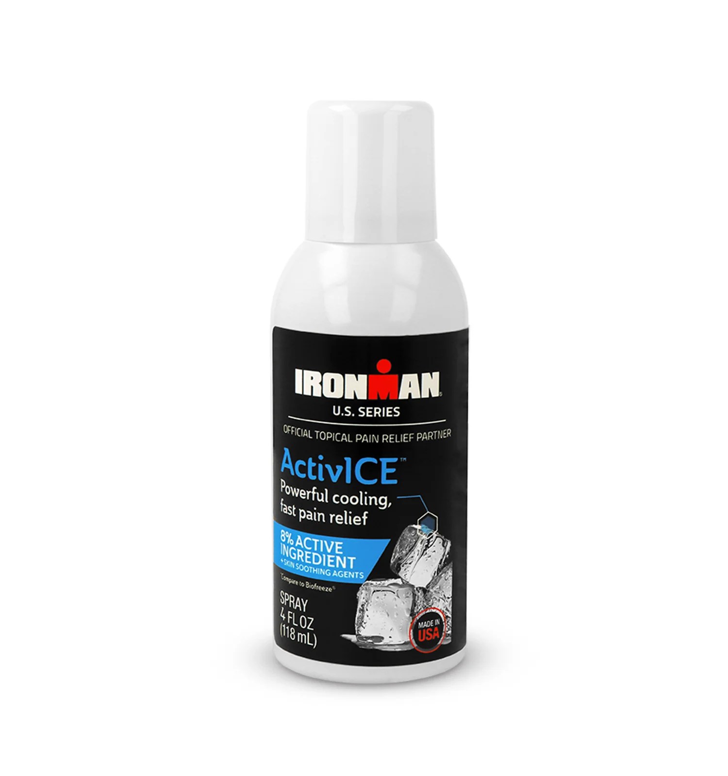 IRONMAN ActivICE Cooling Spray, 4 oz, 1 count Curad Bandages Official