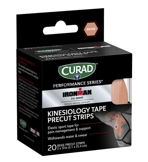 CURAD Performance Series IRONMAN Kinesiology Tape, Beige, 2″ x 10