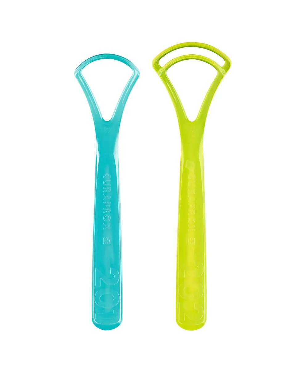 Tongue Scraper Set A tongue cleaner to combat bad breath Curaprox