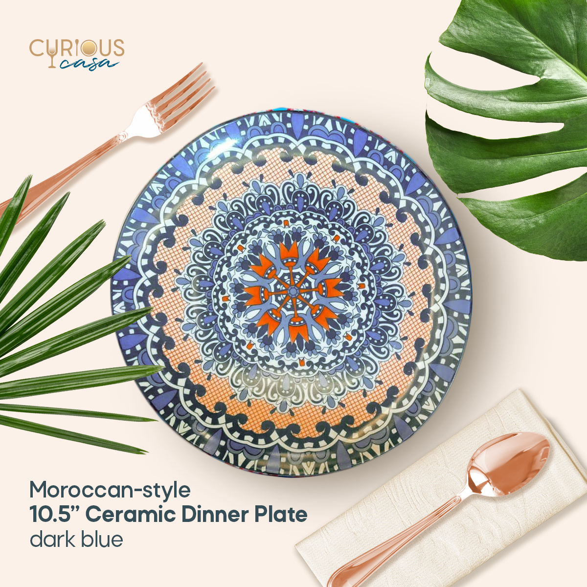 MOROCCAN STYLE 10.5 CERAMIC DINNER PLATE Curate