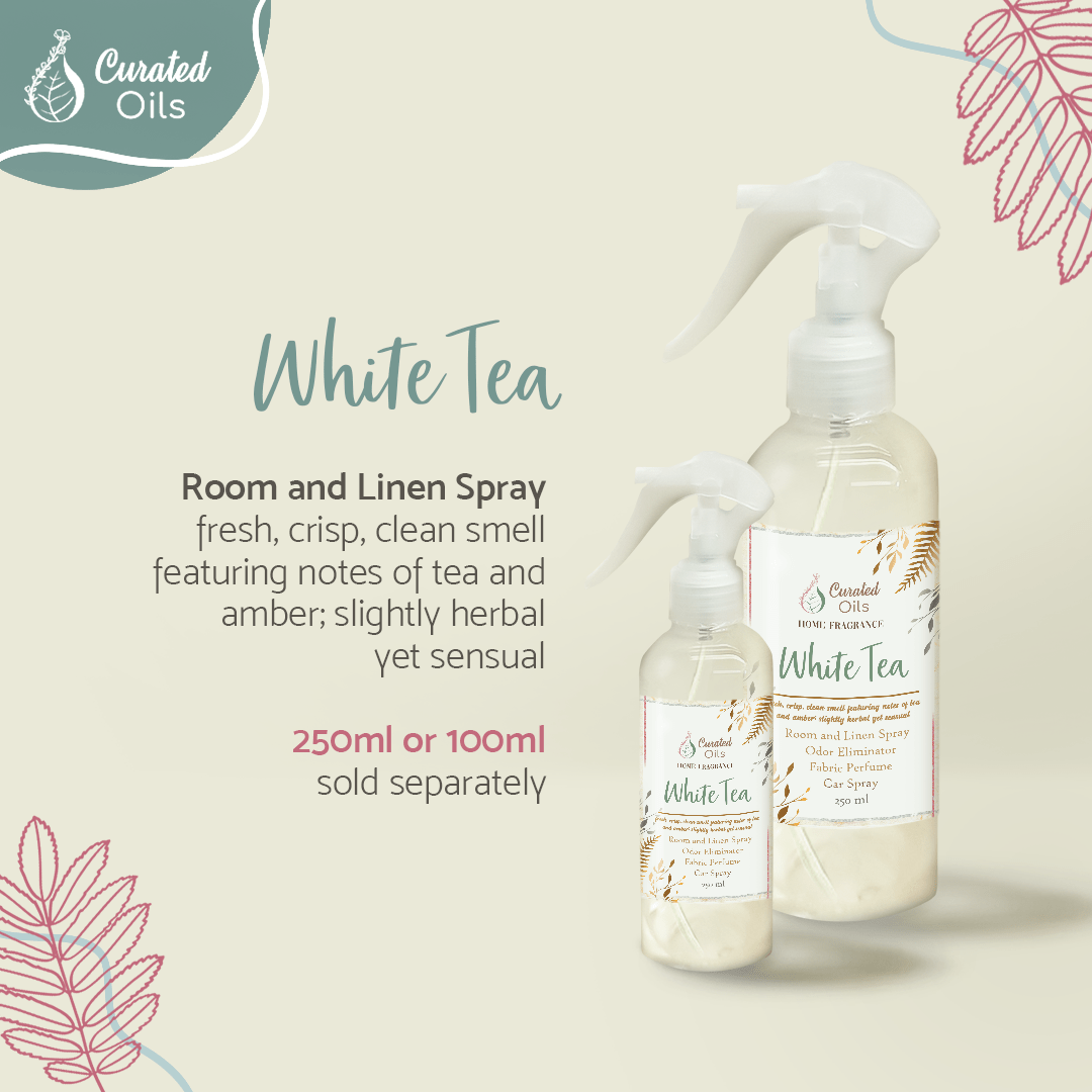 Curated Oils White Tea Room & Linen Spray 250ml Curate