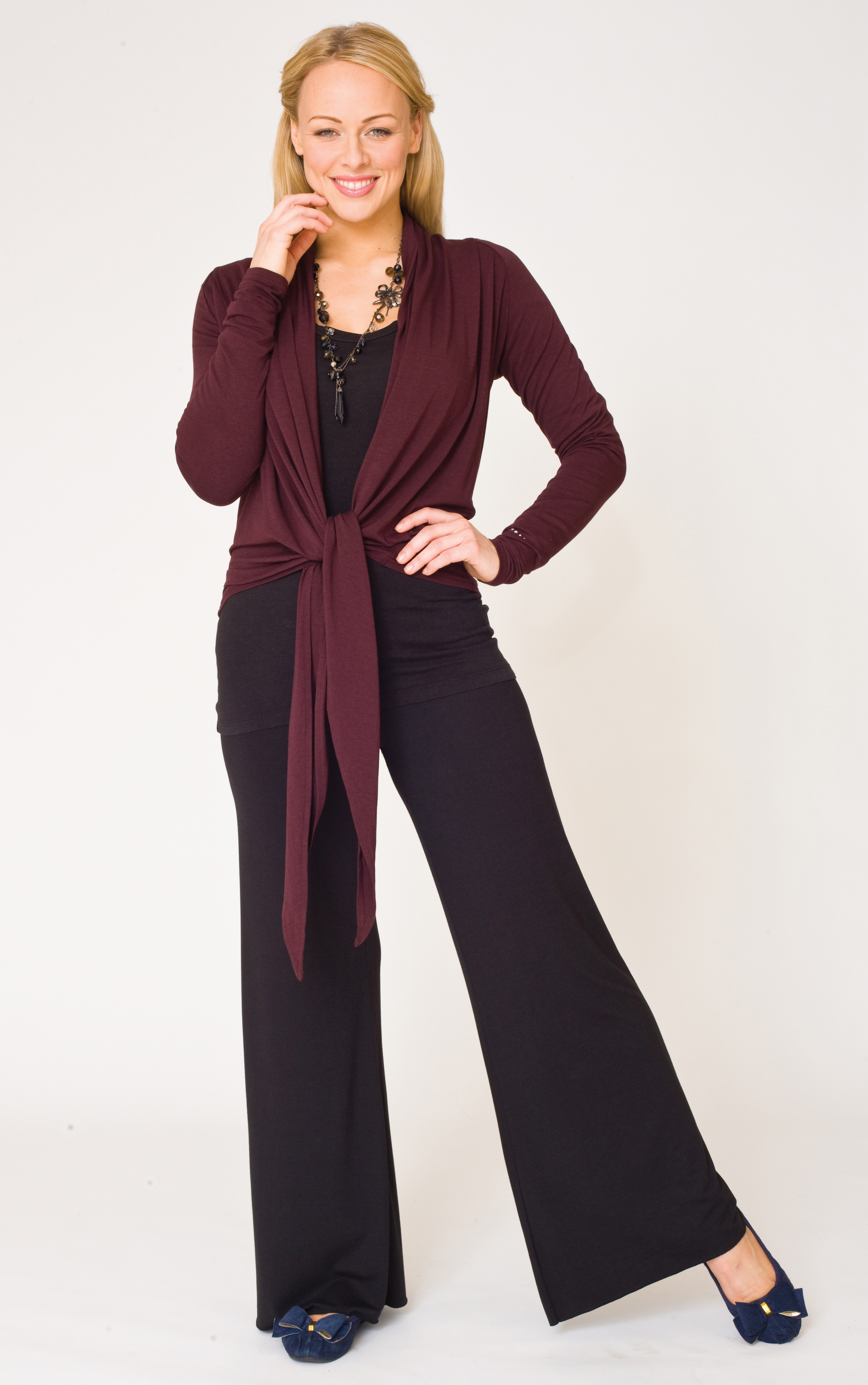 BAMBOO WRAP CARDIGAN Colours Fig, Black Curate8