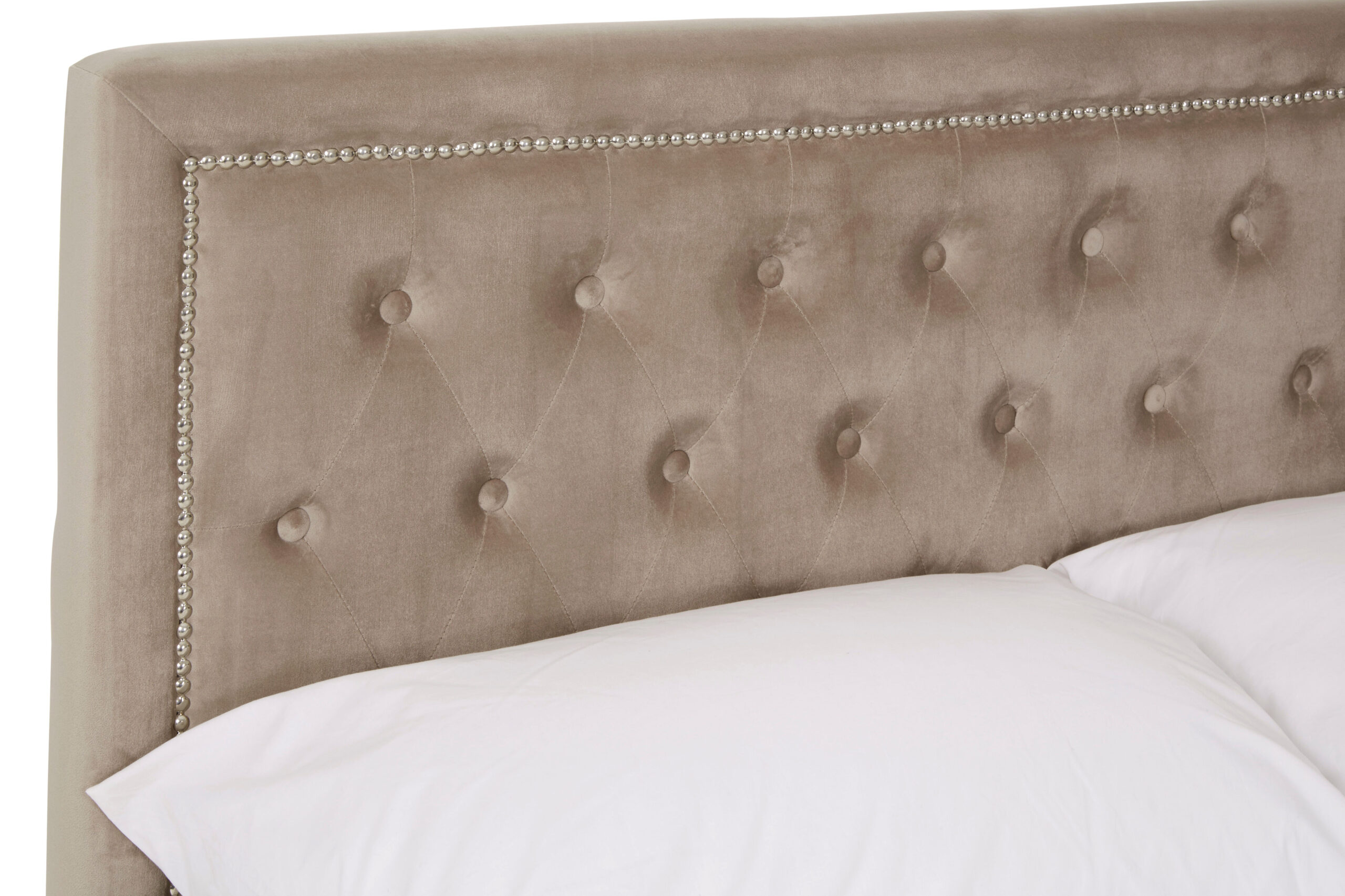 Olivia Mink Velvet Double Ottoman Bed Curated Comforts