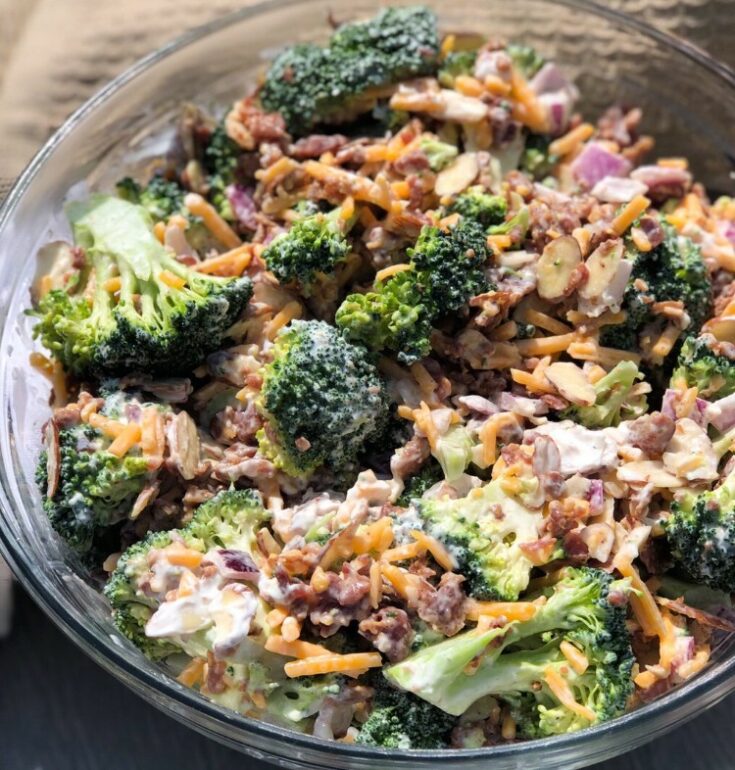 Broccoli Salad with Bacon and Cheddar Curbing Carbs