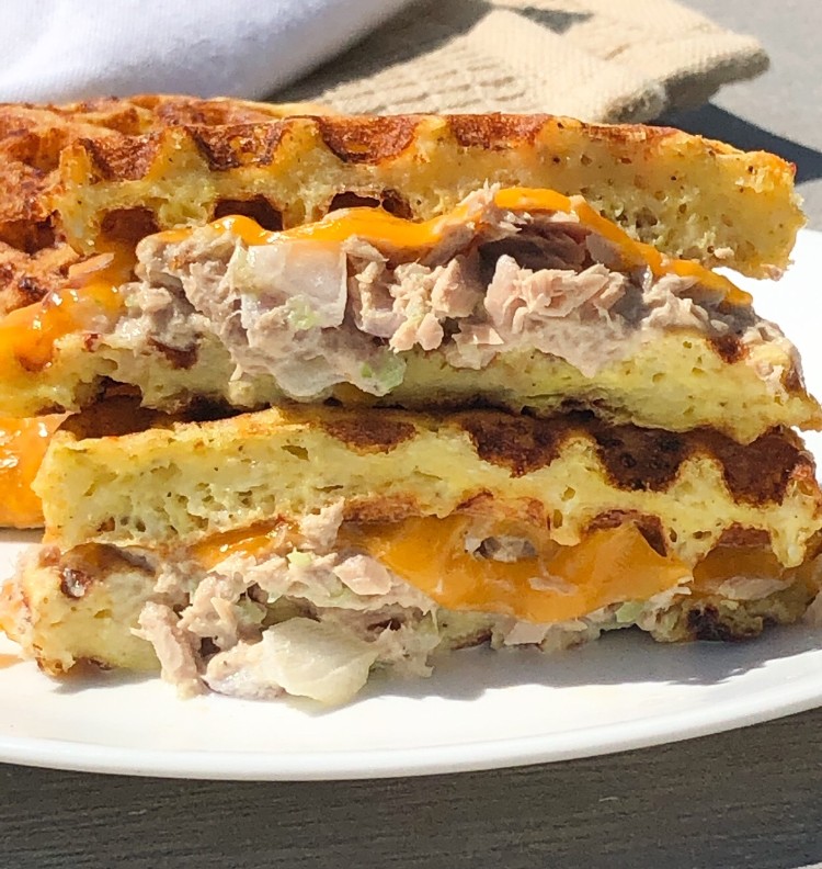 Keto Tuna Melt Chaffle Curbing Carbs