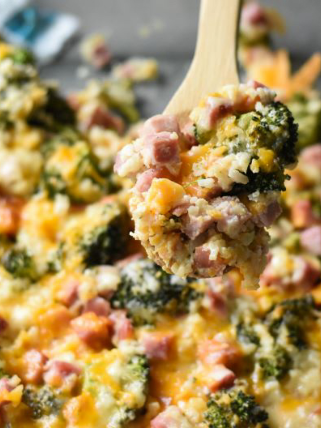 Ham Casserole With Broccoli And Cauliflower Rice Curbing Carbs