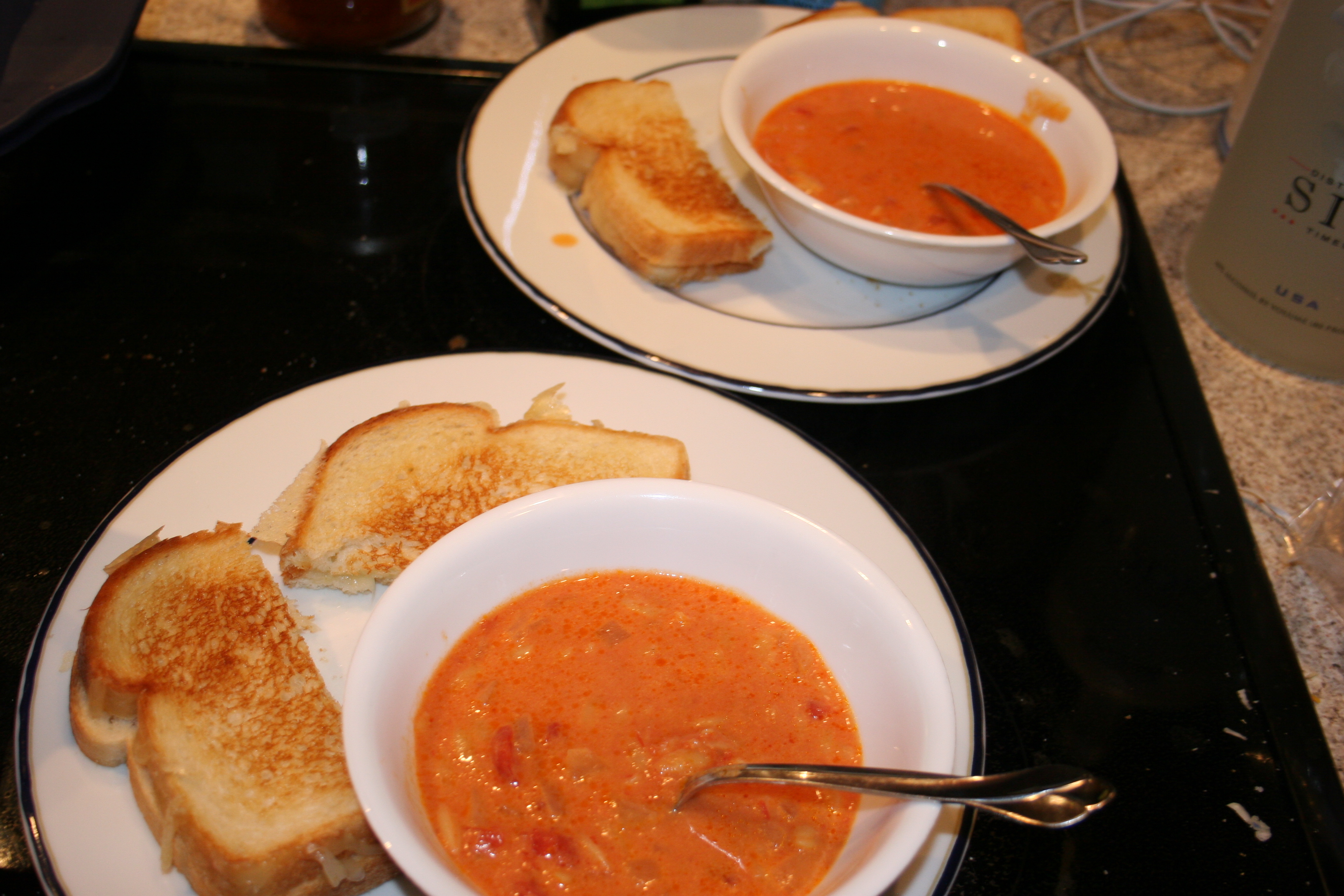 Easy Tomato Soup & Grilled Cheese Croutons The ContessaCuressa Project