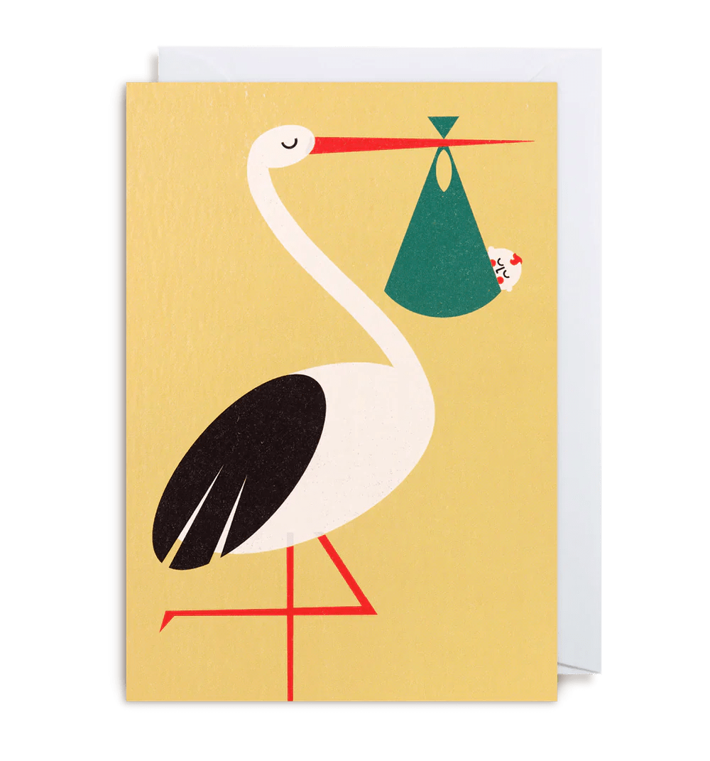 Stork New Baby Card By Lagom Design Curiouser