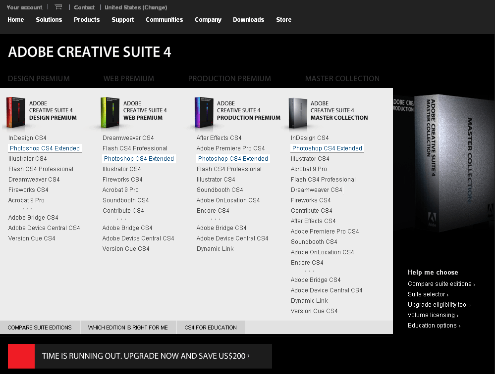 Adobe Creative Suite Dynamic Comparison Chart Curioux Blog