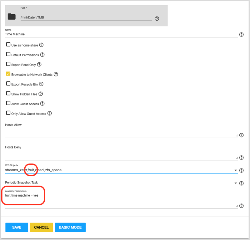 FreeNAS 11.2 Time Machine auf SMB Freigabe sichern • Curius