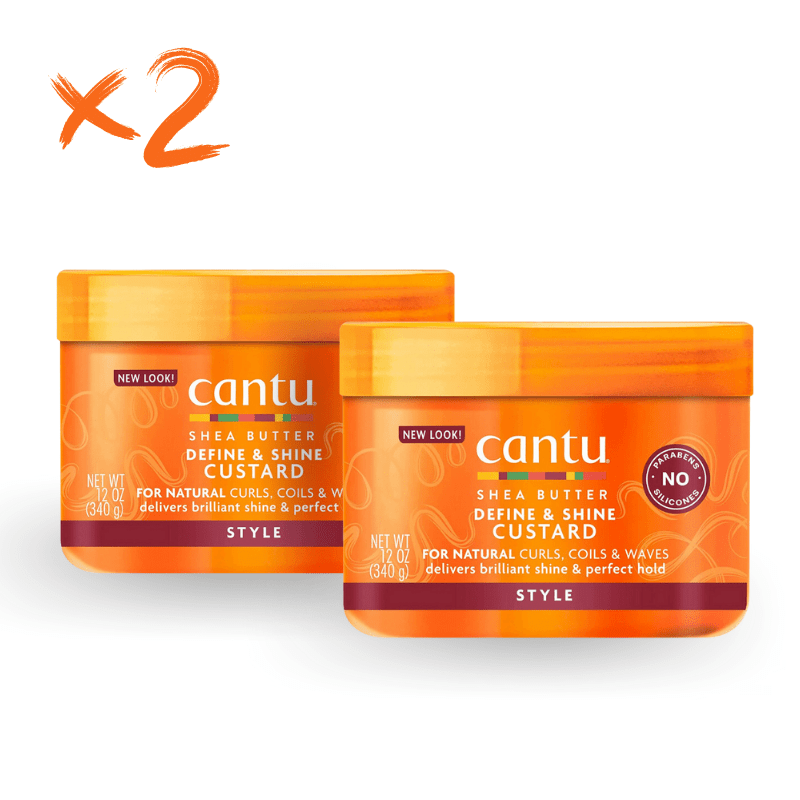 Pack 2x Gel Alta Fijacion y Brillo Custard Cantu 340g Curly