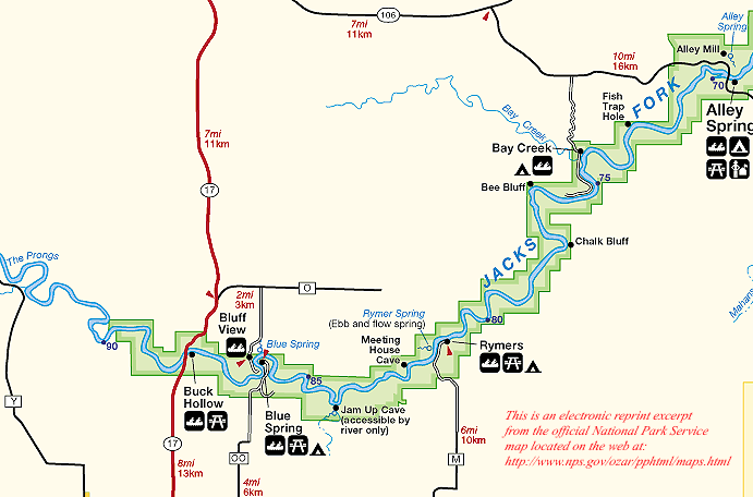 Jacks Fork River Map Jacks Fork River Map